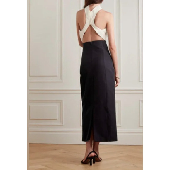 Rosie Assoulin Two Tone Halter Vampire Designer Dress, Size 0, Retail. $1795 - Picture 2 of 11